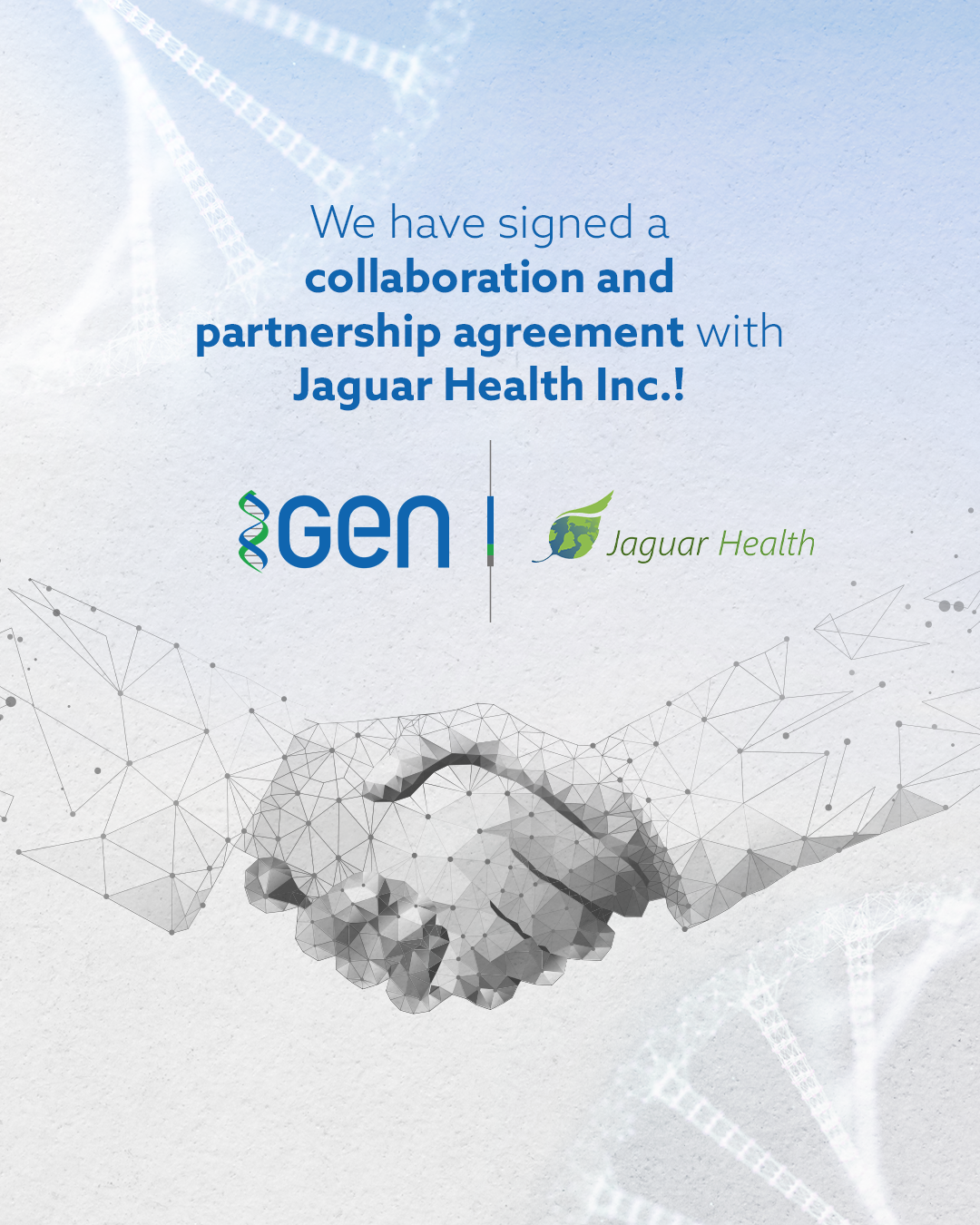 GEN has signed an important partnership and collaboration agreement with Jaguar Health Inc.