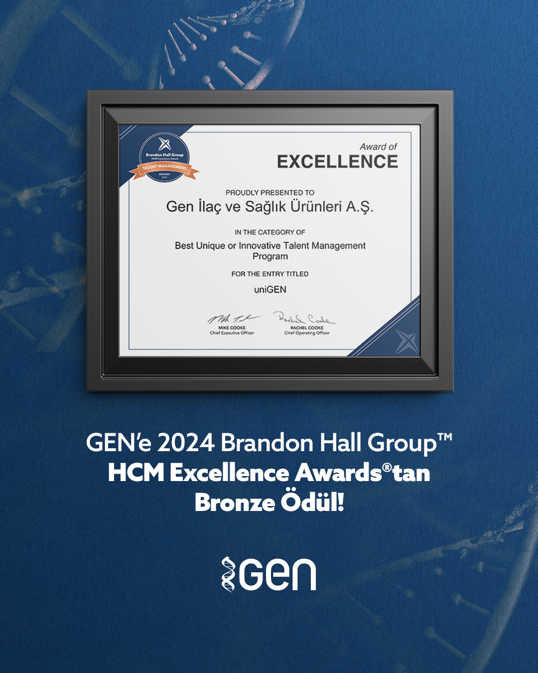 GEN’e 2024 Brandon Hall Group™ HCM Excellence Awards®tan Bronze Ödül!